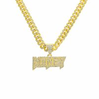 Hip-hop Letter Alloy Plating Inlay Rhinestones Men's Pendant Necklace Necklace Pendant sku image 4