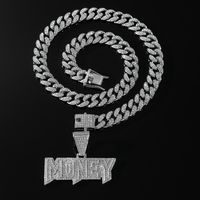 Hip-hop Letter Alloy Plating Inlay Rhinestones Men's Pendant Necklace Necklace Pendant main image 6