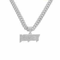 Hip-hop Letter Alloy Plating Inlay Rhinestones Men's Pendant Necklace Necklace Pendant main image 5