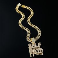 Hip-hop Letter Alloy Plating Inlay Rhinestones Men's Pendant Necklace Necklace Pendant main image 1