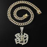 Hip-hop Geometric Alloy Plating Inlay Rhinestones Men's Pendant Necklace Necklace Pendant main image 1