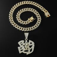 Hip-hop Geometric Alloy Plating Inlay Rhinestones Men's Pendant Necklace Necklace Pendant main image 2