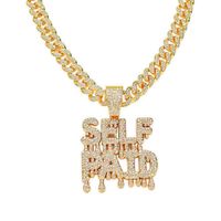 Hip Hop Letra Aleación Enchapado Embutido Diamantes De Imitación Hombres Collar Colgante Collar Colgante sku image 3