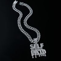 Hip-hop Letter Alloy Plating Inlay Rhinestones Men's Pendant Necklace Necklace Pendant main image 3