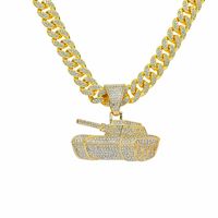 Hip-hop Tank Alloy Plating Inlay Rhinestones Men's Pendant Necklace Necklace Pendant main image 5