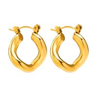 1 Pair Retro Geometric Plating 304 Stainless Steel Gold Plated Earrings main image 5