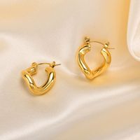 1 Pair Retro Geometric Plating 304 Stainless Steel Gold Plated Earrings main image 4