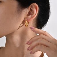 1 Pair Retro Geometric Plating 304 Stainless Steel Gold Plated Earrings main image 2