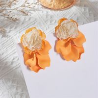 1 Pair Vacation Flower Petal Cloth Drop Earrings sku image 5