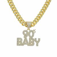 Hip-hop Letter Alloy Plating Inlay Rhinestones Men's Pendant Necklace Necklace Pendant main image 4