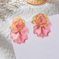 1 Pair Vacation Flower Petal Cloth Drop Earrings sku image 4