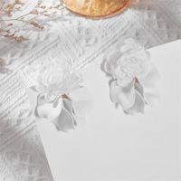 1 Pair Vacation Flower Petal Cloth Drop Earrings sku image 6