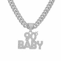 Hip-hop Letter Alloy Plating Inlay Rhinestones Men's Pendant Necklace Necklace Pendant main image 2