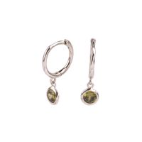1 Pair Simple Style Round Inlay Sterling Silver Birthstone Drop Earrings sku image 8