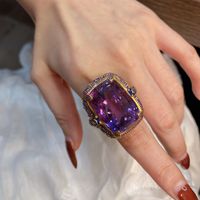 Elegant Luxurious Lady Geometric Copper Plating Inlay Zircon Rings Necklace main image 4
