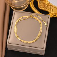 304 Stainless Steel 18K Gold Plated Hip-Hop Punk Plating Solid Color Necklace sku image 1