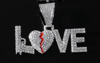 Hip Hop Amor Aleación Enchapado Embutido Diamantes De Imitación Hombres Collar Colgante Collar Colgante sku image 2