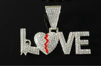 Hip-hop Love Alloy Plating Inlay Rhinestones Men's Pendant Necklace Necklace Pendant sku image 1
