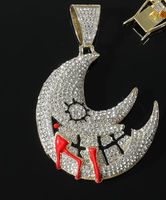 Hip Hop Luna Aleación Enchapado Embutido Diamantes De Imitación Hombres Collar Colgante Collar Colgante sku image 1