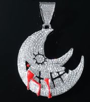 Hip-hop Moon Alloy Plating Inlay Rhinestones Men's Pendant Necklace Necklace Pendant sku image 2