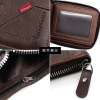 Men's Letter Solid Color Pu Leather Zipper Wallets main image 4