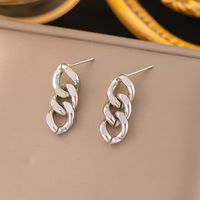 1 Pair Casual Simple Style Chain Plating 304 Stainless Steel 18K Gold Plated Drop Earrings main image 2