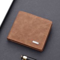 Men's Solid Color Pu Leather Open Wallets sku image 2