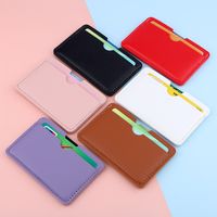 Unisex Solid Color Pu Leather Open Card Holders main image 1