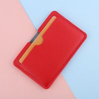 Unisex Solid Color Pu Leather Open Card Holders sku image 1