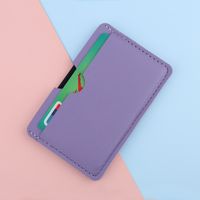 Unisex Solid Color Pu Leather Open Card Holders sku image 5