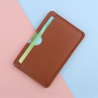 Unisex Solid Color Pu Leather Open Card Holders sku image 4