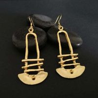 1 Pair Ethnic Style Solid Color Stoving Varnish Alloy Drop Earrings main image 3