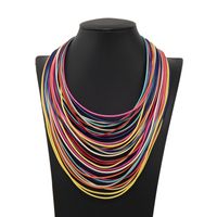 Ethnic Style Geometric Pu Leather Alloy Women's Layered Necklaces main image 2