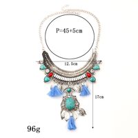 Retro Ethnic Style Geometric Alloy Tassel Inlay Artificial Diamond Resin Women's Necklace main image 5
