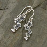 1 Pair Retro Flower Plating Alloy Drop Earrings sku image 1