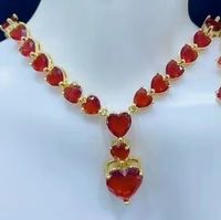 Luxurious Lady Geometric Heart Shape Imitation Pearl Copper Plating Inlay Artificial Gemstones Bracelets Earrings Necklace sku image 3