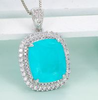Ig Style Elegant Lady Square Copper Plating Inlay Artificial Gemstones Rings Necklace sku image 2