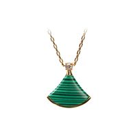 Casual Simple Style Sector Alloy Copper Plating Inlay Malachite Zircon 24k Gold Plated Women's Pendant Necklace main image 3