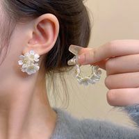 1 Pair Ig Style Korean Style Flower Plating Copper Ear Studs main image 5