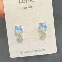1 Pair Simple Style Commute Star Heart Shape Butterfly Plating Inlay Alloy Artificial Gemstones Ear Studs main image 3