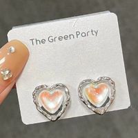 1 Pair Simple Style Commute Star Heart Shape Butterfly Plating Inlay Alloy Artificial Gemstones Ear Studs sku image 1