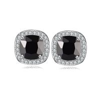1 Pair Sweet Simple Style Square Plating Inlay Copper Zircon Rhodium Plated Ear Studs sku image 3