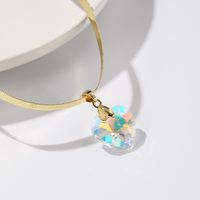 Simple Style Heart Shape Artificial Crystal Alloy Plating Inlay Artificial Gemstones Women's Pendant Necklace main image 2