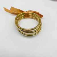 Retro Simple Style Round Solid Color Pvc Plastic Kid's Buddhist Bangle main image 6