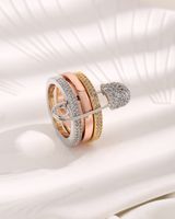 Basic Simple Style Geometric Copper Plating Inlay Zircon 18k Gold Plated Rings main image 4