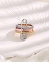 Basic Simple Style Geometric Copper Plating Inlay Zircon 18k Gold Plated Rings main image 3