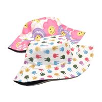 Women's Commute Smiley Face Printing Flat Eaves Bucket Hat main image 3