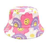 Women's Commute Smiley Face Printing Flat Eaves Bucket Hat main image 2