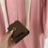 Women's Solid Color Pu Leather Flip Cover Wallets sku image 5