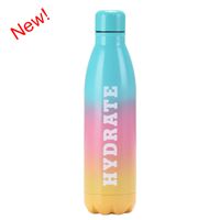 New Gradient Color Rainbow 500ml Double-layerd Stainless Steel Portable Sports Water Bottle sku image 2